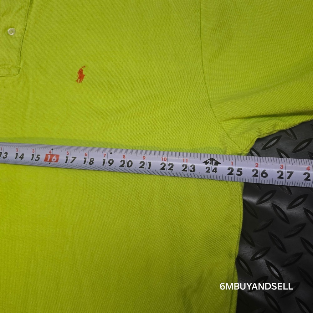 Polo Ralph Lauren Mens XXL Lime Green Pique Cotton Short Sleeve Polo‎ Shirt - Picture 9 of 10